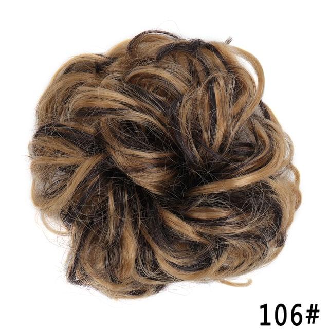 New Girl's Synthetic Chignon Red Pink Purple Blue Green Curly Messy Bun Kids Donut Roller Hair Bun Heat Resistant Fake Hair Wigs For Black Women Cosplay Wigs For Women