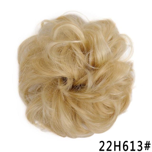 New Girl's Synthetic Chignon Red Pink Purple Blue Green Curly Messy Bun Kids Donut Roller Hair Bun Heat Resistant Fake Hair Wigs For Black Women Cosplay Wigs For Women