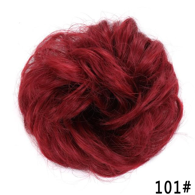 New Girl's Synthetic Chignon Red Pink Purple Blue Green Curly Messy Bun Kids Donut Roller Hair Bun Heat Resistant Fake Hair Wigs For Black Women Cosplay Wigs For Women