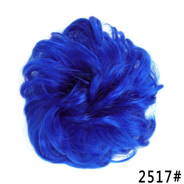 New Girl's Synthetic Chignon Red Pink Purple Blue Green Curly Messy Bun Kids Donut Roller Hair Bun Heat Resistant Fake Hair Wigs For Black Women Cosplay Wigs For Women
