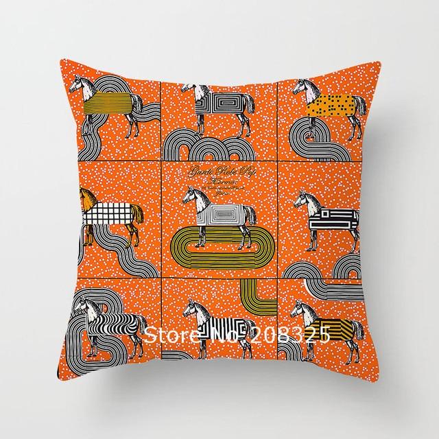 New Horse Cushion Cover Short Plus Luxury Horse Cotton Linen Decorative Pillowcase Cushion Decorative Pillows  Covers for Home Sofa Couch Car Bedrooms 45x45cm
