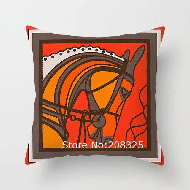 New Horse Cushion Cover Short Plus Luxury Horse Cotton Linen Decorative Pillowcase Cushion Decorative Pillows  Covers for Home Sofa Couch Car Bedrooms 45x45cm