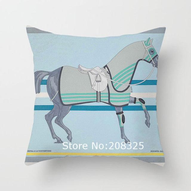 New Horse Cushion Cover Short Plus Luxury Horse Cotton Linen Decorative Pillowcase Cushion Decorative Pillows  Covers for Home Sofa Couch Car Bedrooms 45x45cm