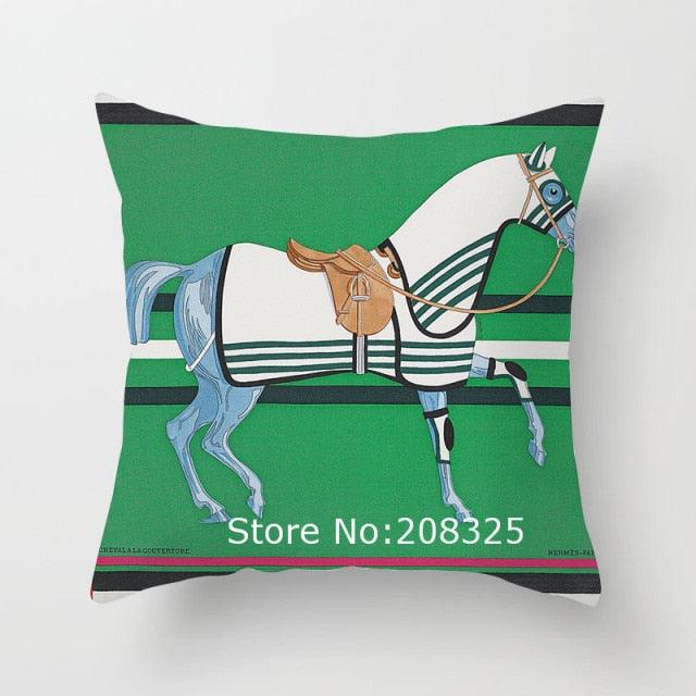 New Horse Cushion Cover Short Plus Luxury Horse Cotton Linen Decorative Pillowcase Cushion Decorative Pillows  Covers for Home Sofa Couch Car Bedrooms 45x45cm
