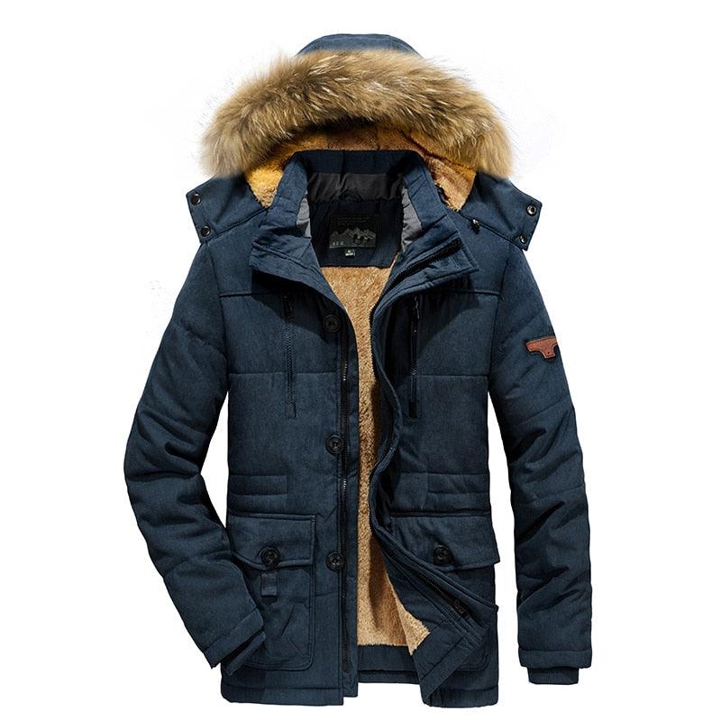 New Men's Thick Warm Waterproof Jacket Hooded Men Outdoor Jacket Men's Thick Casual Hooded Solid Color Outdoor Jacket Winter Cotton Jacket Men's Jacket With Multi-Pockets