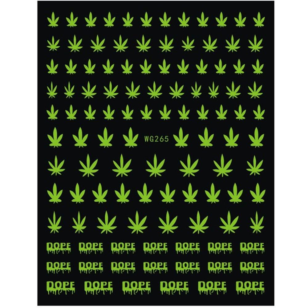 New Mixed Acrylic Stickers Manicure Decoration Weed Leaf Designs Nail Accessories Nail Art Decals Water Transfer Nail Decals Sticker For Pretty Girl Self-Adhesive Nail Decals Designer Nail Stickers for Acrylic