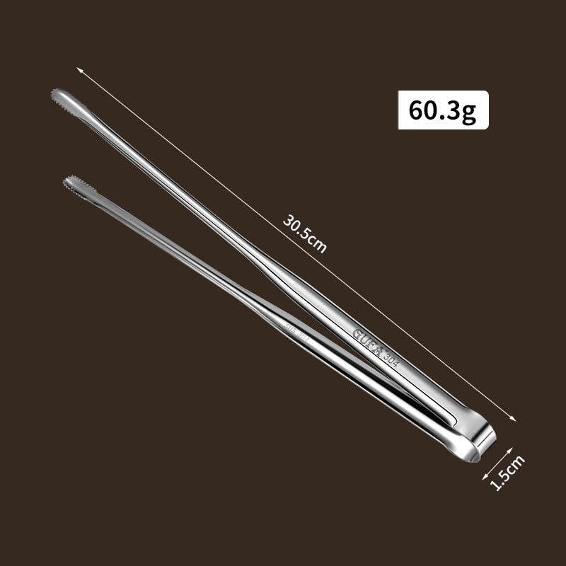 New Stainless Steel Grill Tongs Cooking Utensils For BBQ Baking Silver BBQ Accessories Camping Supplies Kitchen Serving Tongs for Cooking Grilling Baking Bread Salad Buffet Tongs Spatula Metal