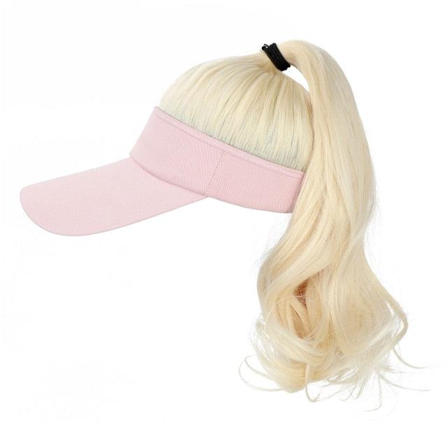 Ponytail Extension Cap hair Synthetic Wig Curly Wavy Wigs with Visor Hat hair Wigs for Women Hat Baseball Wigs For Black Women Cosplay Wigs For Women