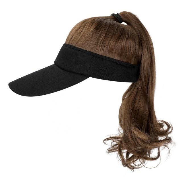 Ponytail Extension Cap hair Synthetic Wig Curly Wavy Wigs with Visor Hat hair Wigs for Women Hat Baseball Wigs For Black Women Cosplay Wigs For Women