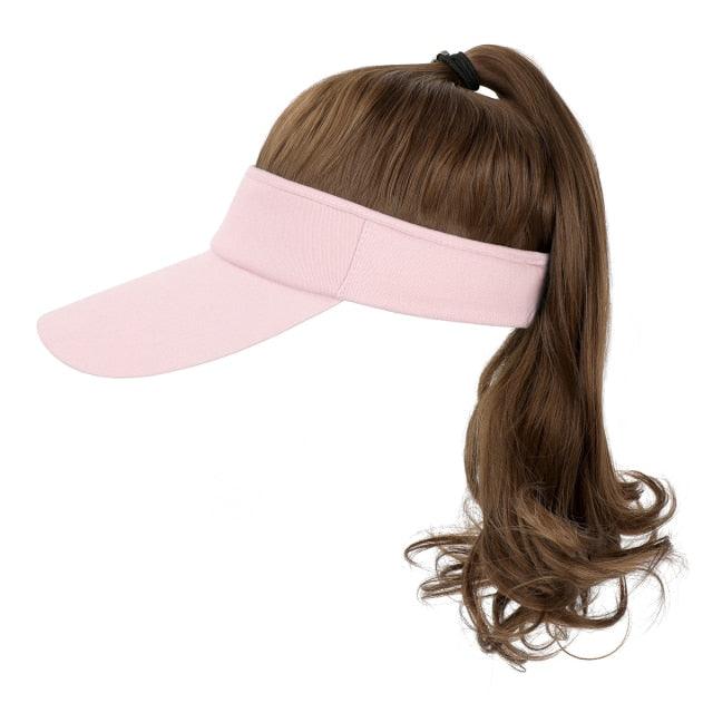 Ponytail Extension Cap hair Synthetic Wig Curly Wavy Wigs with Visor Hat hair Wigs for Women Hat Baseball Wigs For Black Women Cosplay Wigs For Women