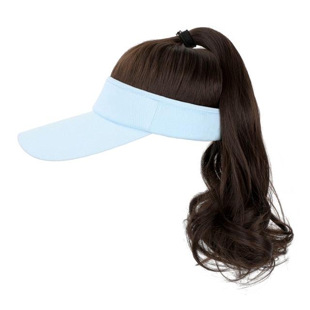 Ponytail Extension Cap hair Synthetic Wig Curly Wavy Wigs with Visor Hat hair Wigs for Women Hat Baseball Wigs For Black Women Cosplay Wigs For Women