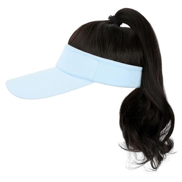 Ponytail Extension Cap hair Synthetic Wig Curly Wavy Wigs with Visor Hat hair Wigs for Women Hat Baseball Wigs For Black Women Cosplay Wigs For Women