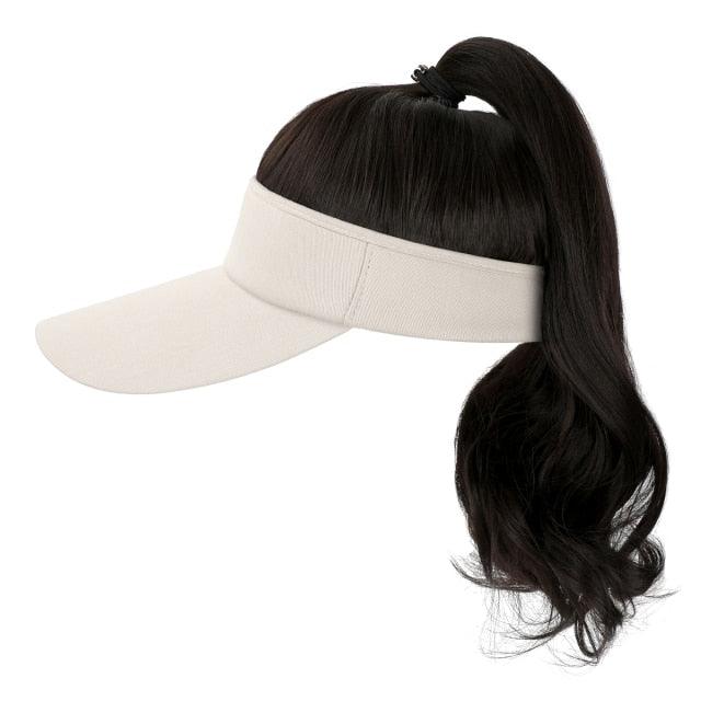 Ponytail Extension Cap hair Synthetic Wig Curly Wavy Wigs with Visor Hat hair Wigs for Women Hat Baseball Wigs For Black Women Cosplay Wigs For Women