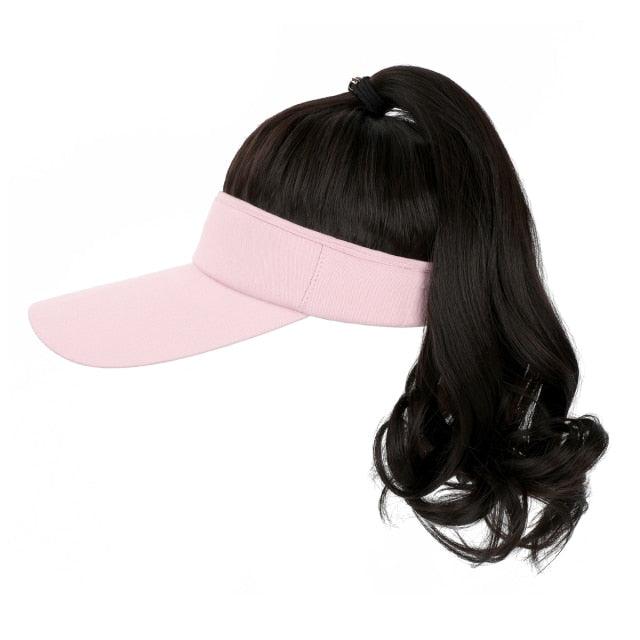 Ponytail Extension Cap hair Synthetic Wig Curly Wavy Wigs with Visor Hat hair Wigs for Women Hat Baseball Wigs For Black Women Cosplay Wigs For Women