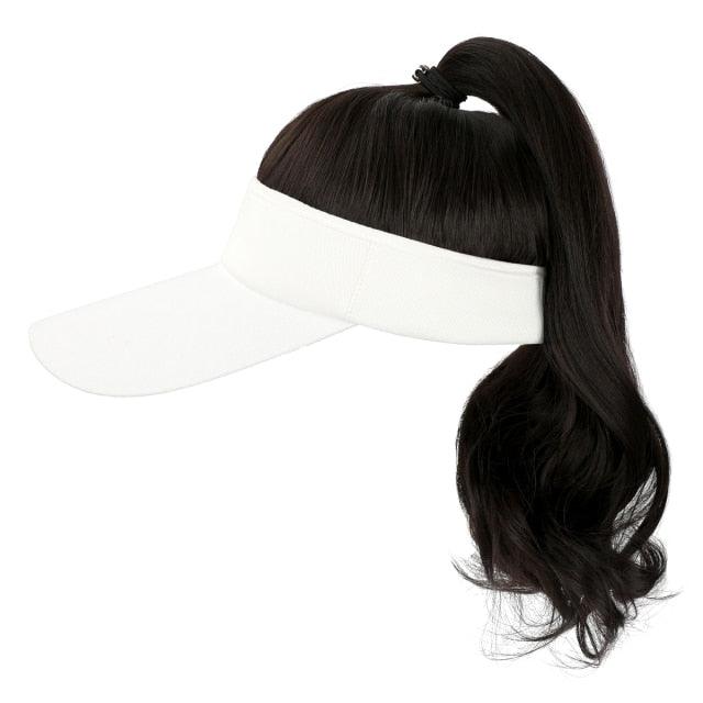 Ponytail Extension Cap hair Synthetic Wig Curly Wavy Wigs with Visor Hat hair Wigs for Women Hat Baseball Wigs For Black Women Cosplay Wigs For Women