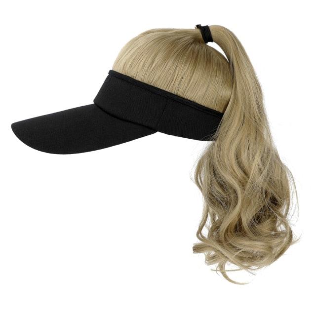 Ponytail Extension Cap hair Synthetic Wig Curly Wavy Wigs with Visor Hat hair Wigs for Women Hat Baseball Wigs For Black Women Cosplay Wigs For Women
