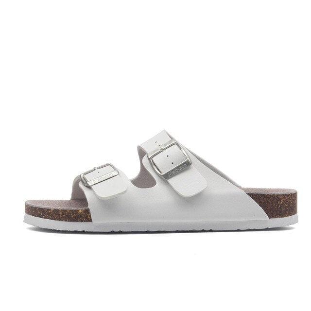 New Summer Beach Slippers Casual Double Buckle Non-slip Clogs Slides Women Slip On Flip Flop Women's Comfort Slides Double Buckle Adjustable EVA Flat Sandals