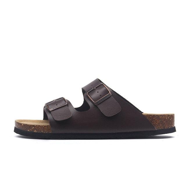 New Summer Beach Slippers Casual Double Buckle Non-slip Clogs Slides Women Slip On Flip Flop Women's Comfort Slides Double Buckle Adjustable EVA Flat Sandals