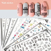 New Super Thin Self-Adhesive  Letter 3d Nail Decal Stickers Manicure Nail Art Decoration Accessories Holographic Old English Character Nail Self-Adhesive Sticker English Font Design Manicure Design Water Sliders Decorations Accessories
