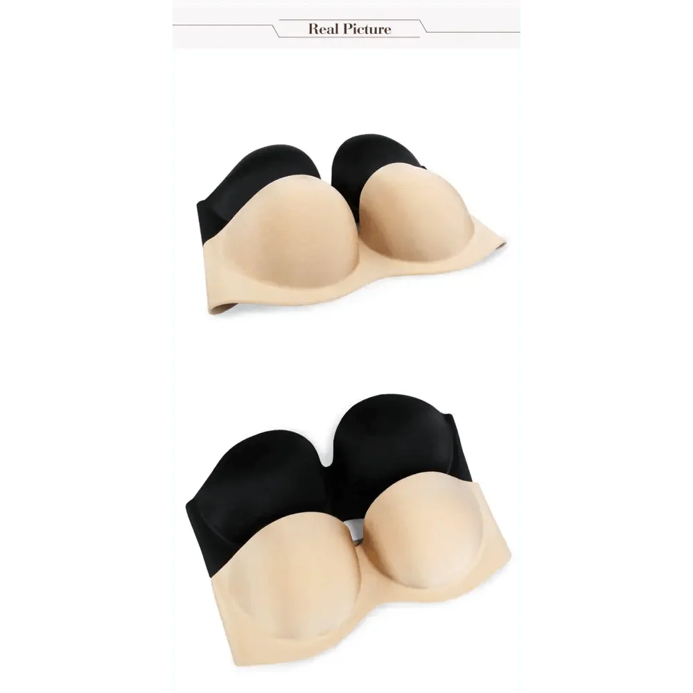 New Trendy Invisible Bras Bralette Underwear Women's Push Up Strapless Bra Wedding Brassiere Underwired Back 1/2 Cup