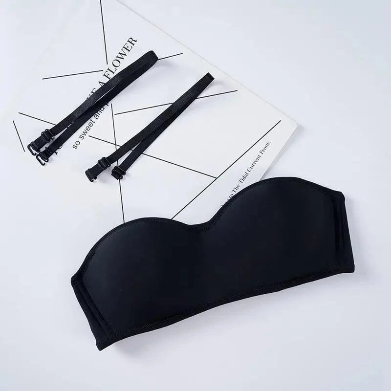 New Trendy Invisible Bras Bralette Underwear Women's Push Up Strapless Bra Wedding Brassiere Underwired Back 1/2 Cup