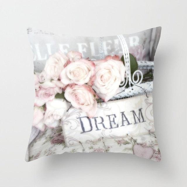 New Velvet Cushion Cover Pillowcase Colorful Flower Cushion Sunflower Rose Mediterranean Pillow Case Decor Sofa Throw Pillows Room 45x45CM