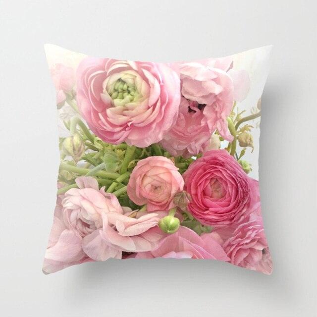 New Velvet Cushion Cover Pillowcase Colorful Flower Cushion Sunflower Rose Mediterranean Pillow Case Decor Sofa Throw Pillows Room 45x45CM
