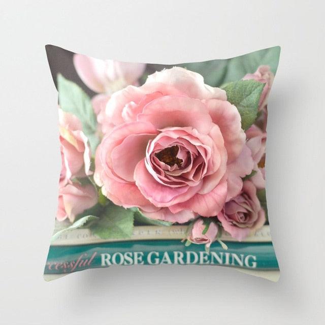 New Velvet Cushion Cover Pillowcase Colorful Flower Cushion Sunflower Rose Mediterranean Pillow Case Decor Sofa Throw Pillows Room 45x45CM
