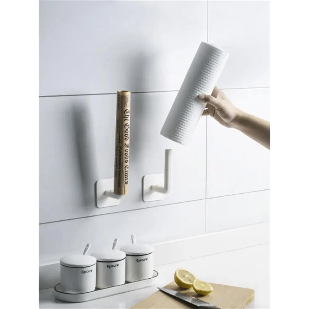 New Vigorous 1Pc Kitchen Self-adhesive Accessories Under Cabinet Paper Roll Rack Towel Holder Tissue Hanger Storage Rack for Bathroom Toilet