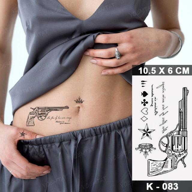 New Waterproof Temporary Tattoo Sticker Deer Animal Flash Tatoo Black Line Body Art Small Decorative Design For Womens Boys