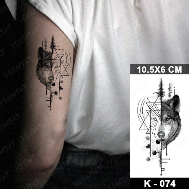 New Waterproof Temporary Tattoo Sticker Deer Animal Flash Tatoo Black Line Body Art Small Decorative Design For Womens Boys