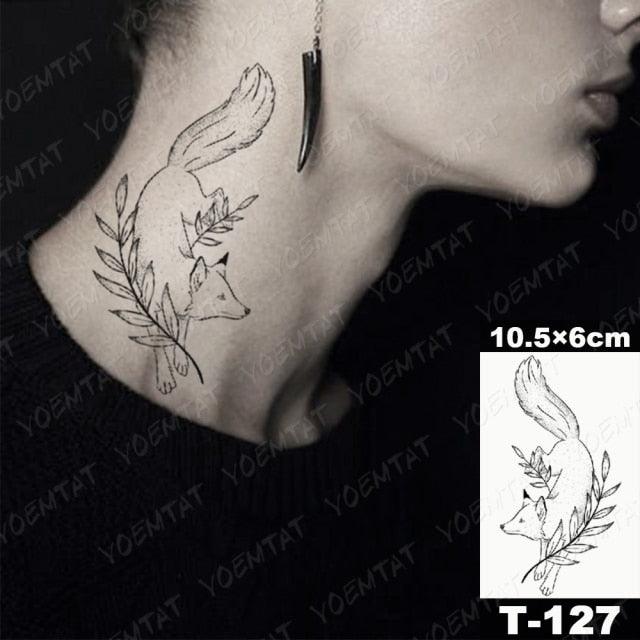 New Waterproof Temporary Tattoo Sticker Deer Animal Flash Tatoo Black Line Body Art Small Decorative Design For Womens Boys