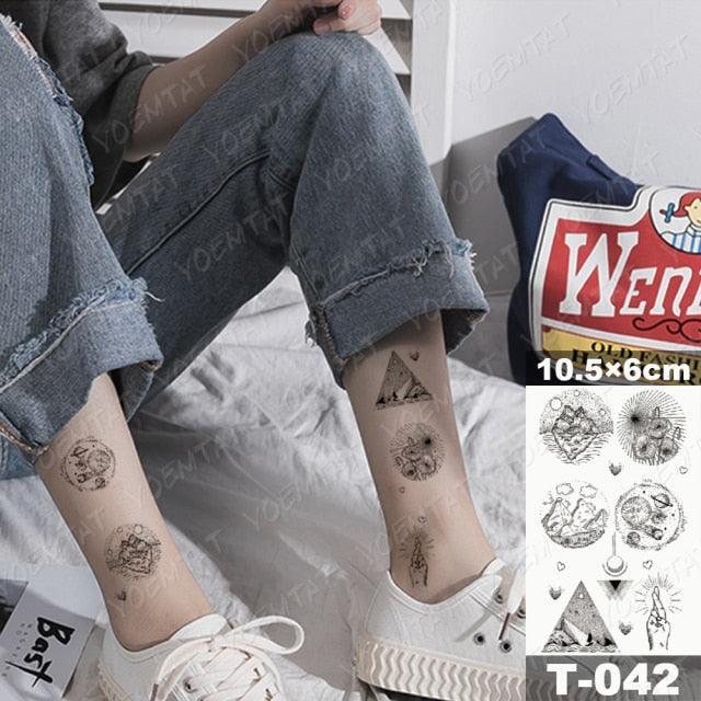 New Waterproof Temporary Tattoo Sticker Deer Animal Flash Tatoo Black Line Body Art Small Decorative Design For Womens Boys
