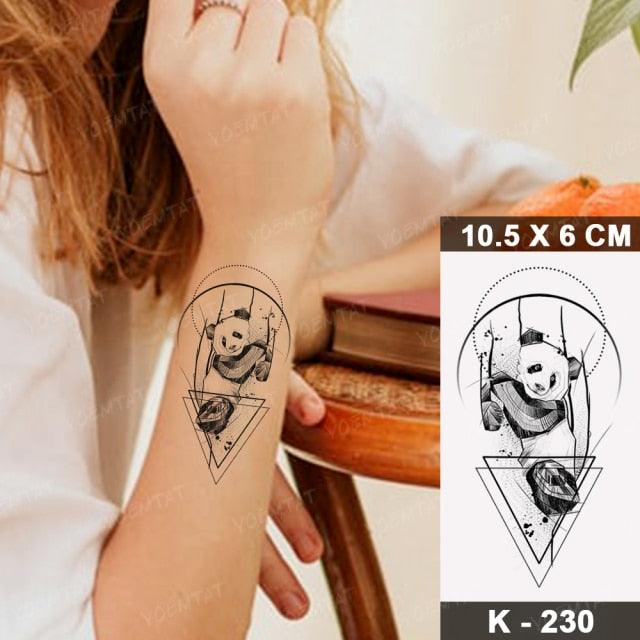 New Waterproof Temporary Tattoo Sticker Deer Animal Flash Tatoo Black Line Body Art Small Decorative Design For Womens Boys