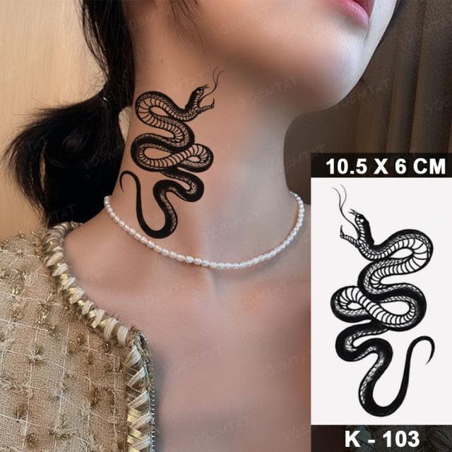 New Waterproof Temporary Tattoo Sticker Deer Animal Flash Tatoo Black Line Body Art Small Decorative Design For Womens Boys