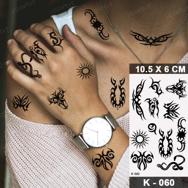 New Waterproof Temporary Tattoo Sticker Deer Animal Flash Tatoo Black Line Body Art Small Decorative Design For Womens Boys