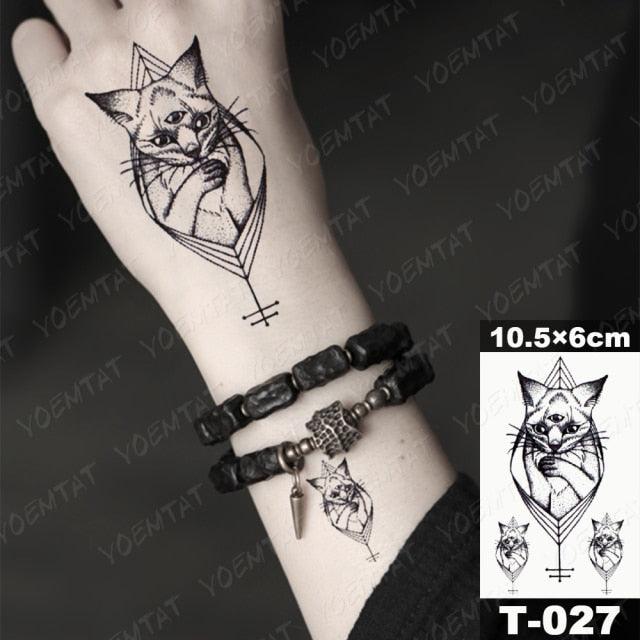 New Waterproof Temporary Tattoo Sticker Deer Animal Flash Tatoo Black Line Body Art Small Decorative Design For Womens Boys