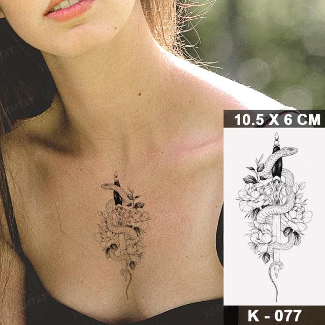 New Waterproof Temporary Tattoo Sticker Deer Animal Flash Tatoo Black Line Body Art Small Decorative Design For Womens Boys