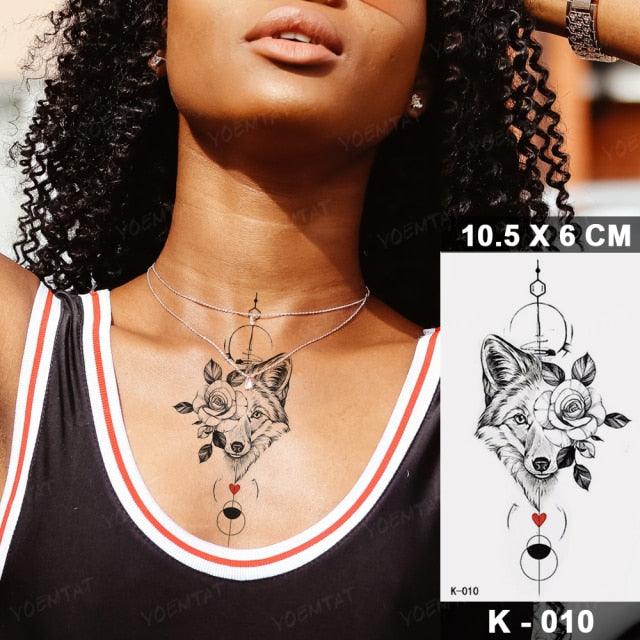 New Waterproof Temporary Tattoo Sticker Deer Animal Flash Tatoo Black Line Body Art Small Decorative Design For Womens Boys