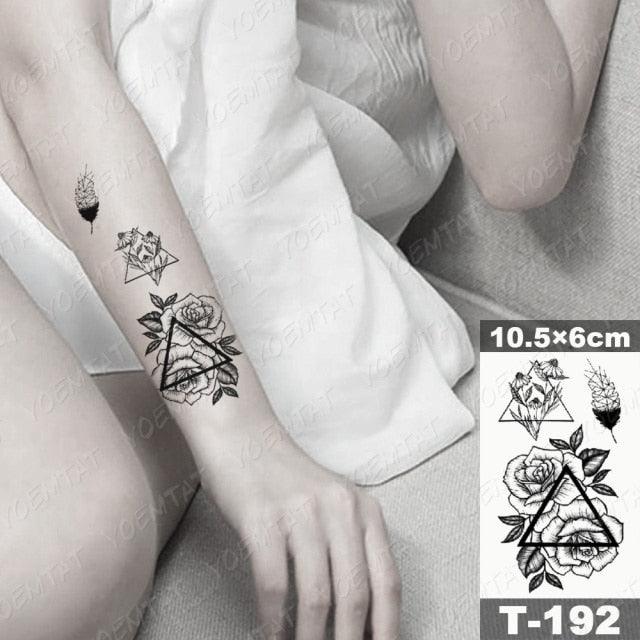 New Waterproof Temporary Tattoo Sticker Deer Animal Flash Tatoo Black Line Body Art Small Decorative Design For Womens Boys