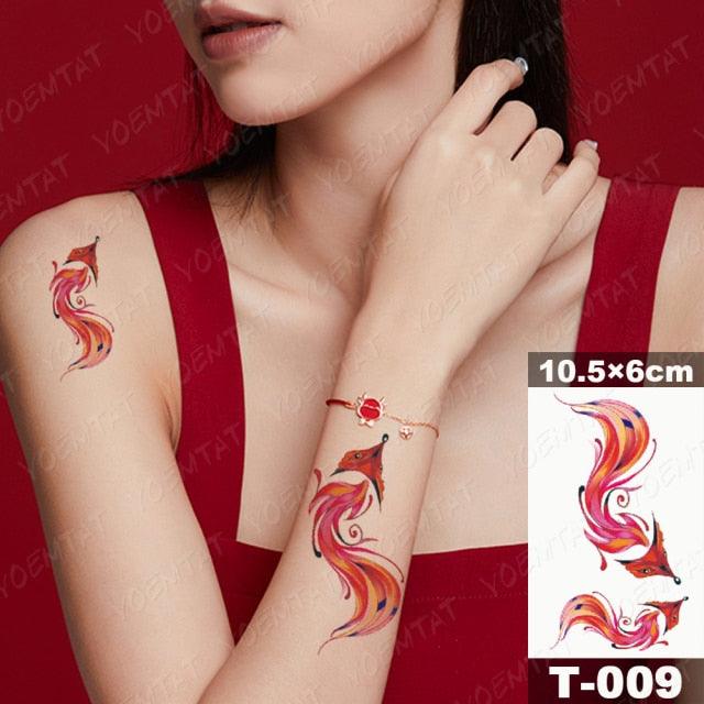 New Waterproof Temporary Tattoo Sticker Deer Animal Flash Tatoo Black Line Body Art Small Decorative Design For Womens Boys