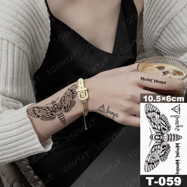 New Waterproof Temporary Tattoo Sticker Deer Animal Flash Tatoo Black Line Body Art Small Decorative Design For Womens Boys