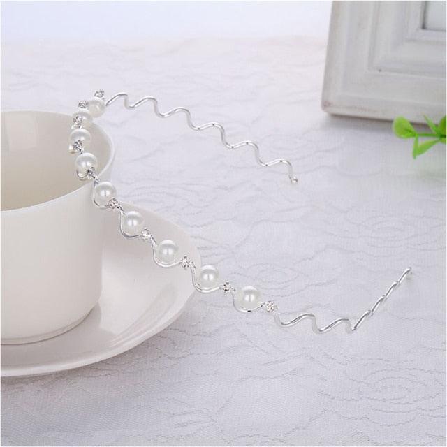 New Women Elegant Full Pearls Simple Hairbands Sweet Headband Hair Hoops Holder Ornament Head Band Lady Fashion Hair Accessories