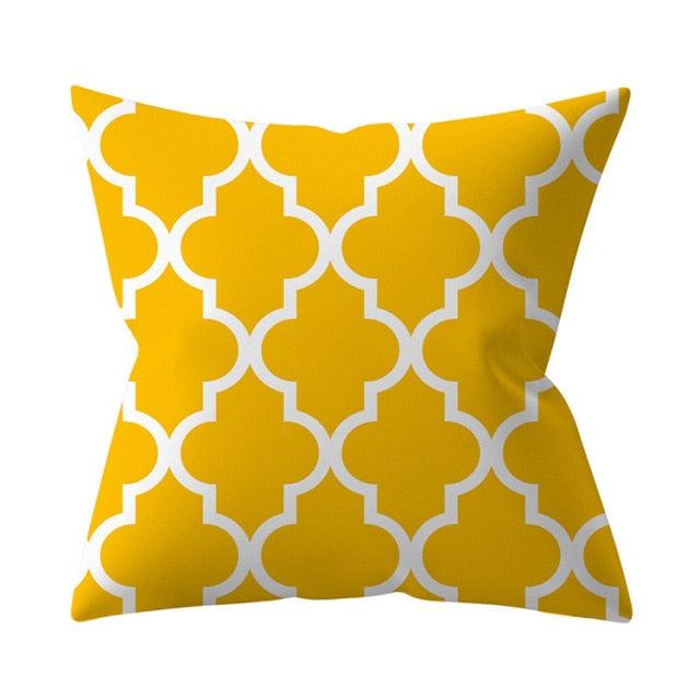 New Yellow Cushion Cases Modern Fashion Abstract Art Decorative Modern Pillow Covers Beautiful Pattern Square Pillow Case Sofa Car Couch Decorative Cover For Pillows 45x45CM
