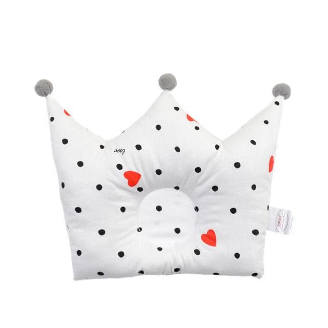 Newborn Baby Shaping Pillow Cute Crown Shape Backrest Cushion Anti-head Correction Bed Neck Support Pillows Baby Pillow Baby Bedding Air Mesh Organic Cotton Soft Baby Pillow Newborn Anti Flat Head Syndrome for Crib Cot Baby Pillow