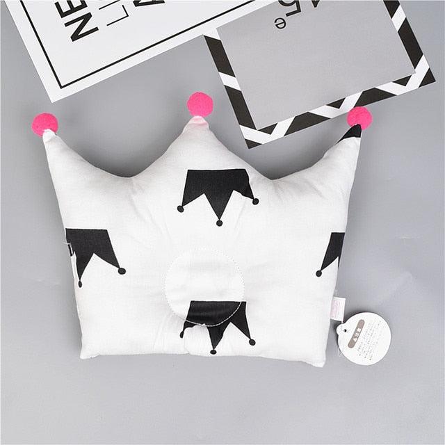 Newborn Baby Shaping Pillow Cute Crown Shape Backrest Cushion Anti-head Correction Bed Neck Support Pillows Baby Pillow Baby Bedding Air Mesh Organic Cotton Soft Baby Pillow Newborn Anti Flat Head Syndrome for Crib Cot Baby Pillow