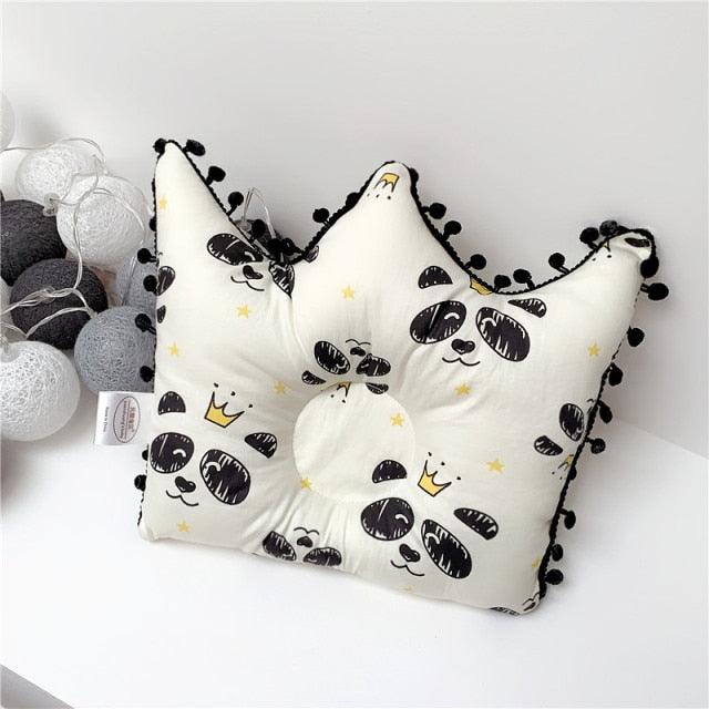 Newborn Baby Shaping Pillow Cute Crown Shape Backrest Cushion Anti-head Correction Bed Neck Support Pillows Baby Pillow Baby Bedding Air Mesh Organic Cotton Soft Baby Pillow Newborn Anti Flat Head Syndrome for Crib Cot Baby Pillow