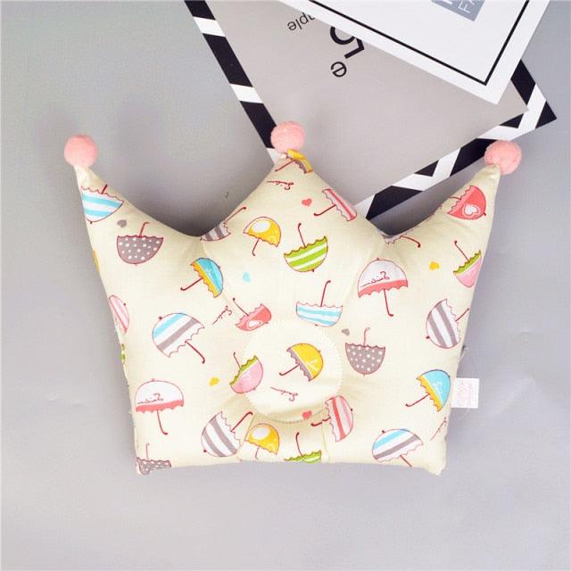 Newborn Baby Shaping Pillow Cute Crown Shape Backrest Cushion Anti-head Correction Bed Neck Support Pillows Baby Pillow Baby Bedding Air Mesh Organic Cotton Soft Baby Pillow Newborn Anti Flat Head Syndrome for Crib Cot Baby Pillow