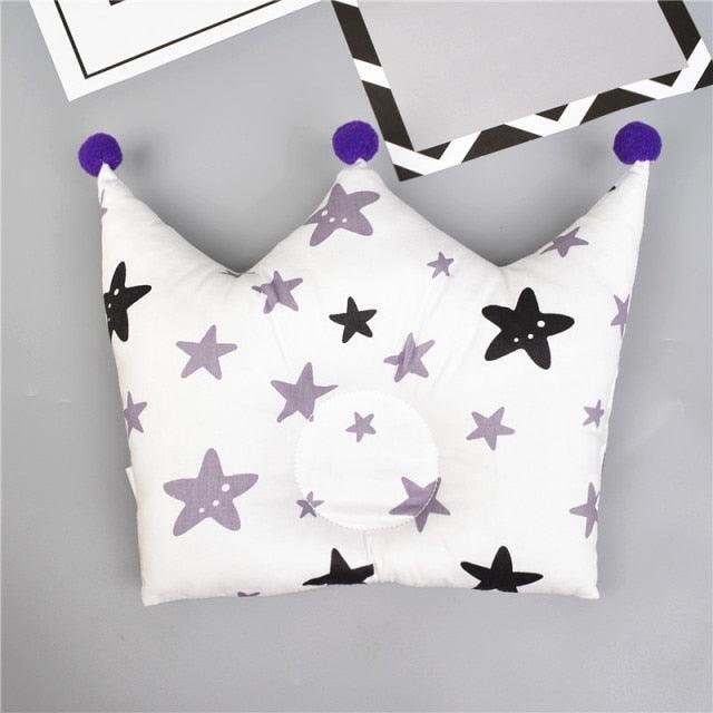 Newborn Baby Shaping Pillow Cute Crown Shape Backrest Cushion Anti-head Correction Bed Neck Support Pillows Baby Pillow Baby Bedding Air Mesh Organic Cotton Soft Baby Pillow Newborn Anti Flat Head Syndrome for Crib Cot Baby Pillow