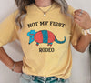 Not My First Rodeo Armadillo Graphic Illustration Featuring Western Humor For Everyday Wear Comfort Colors Tee